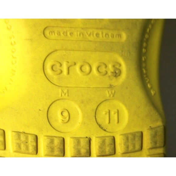 Crocs Adult Men Size 9 Women Size 11 Clogs Waterproof Slip On Shoe Lemon Yellow - Picture 7 of 8